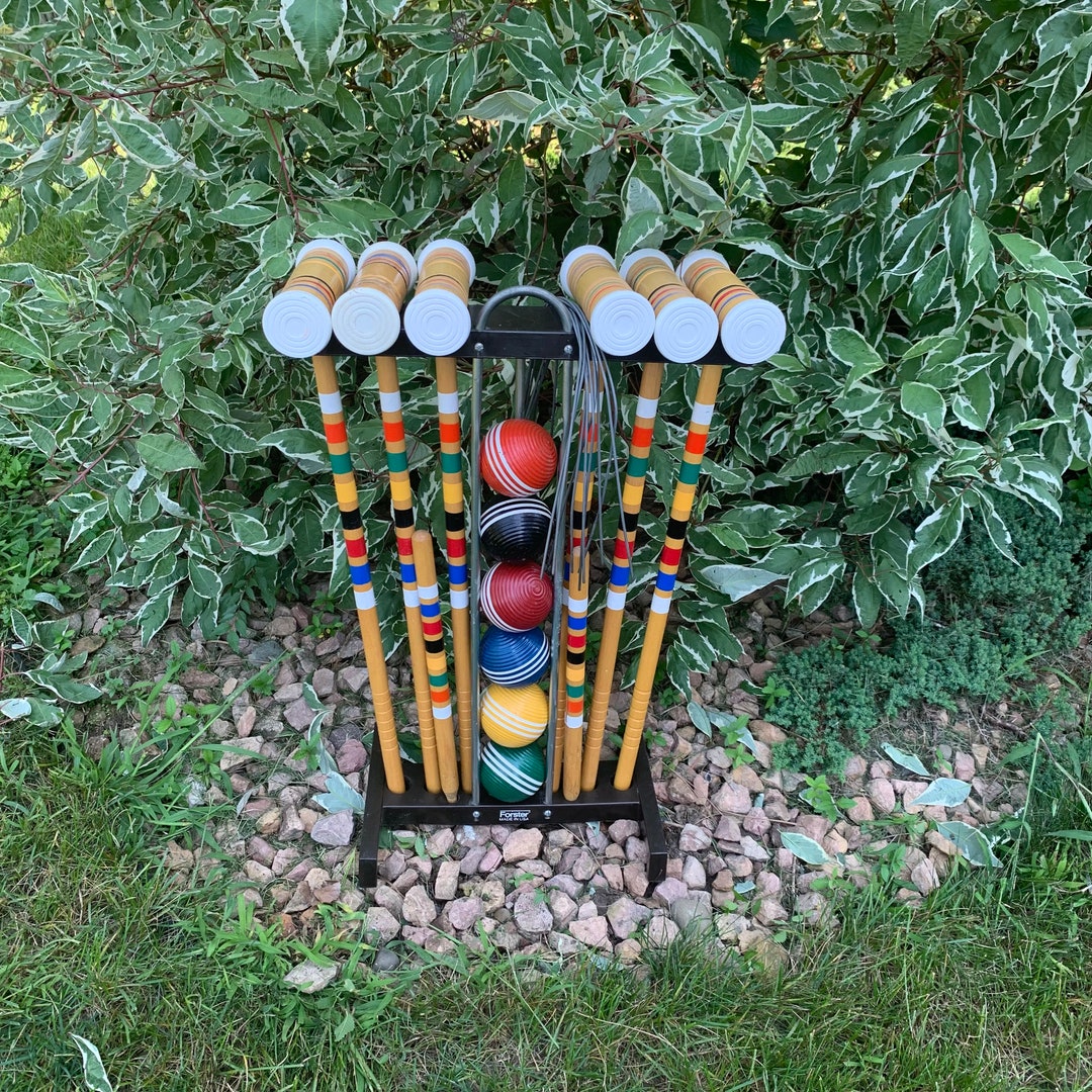 Vintage Forster Croquet Set 6 Player With Stand Complete Etsy