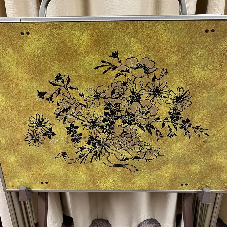 Vintage TV Trays With Stand Mid Century Modern Etsy