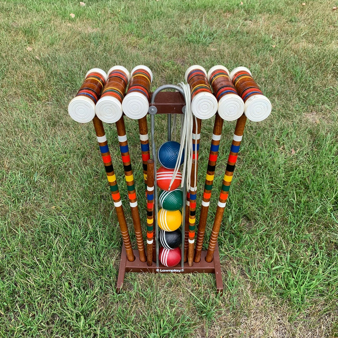 Vintage Lawnplay Croquet Set 6 Player Complete Etsy