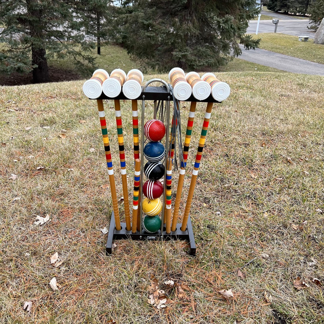 Vintage Forster Croquet Set 6 Player With Stand Complete Etsy