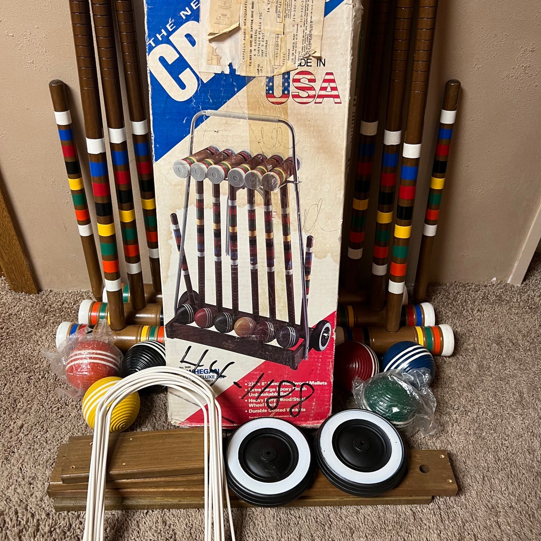 Vintage Forster Croquet Set & Wheeled Stand 6 Player Complete Etsy