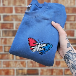 Embroidered Grateful Dead butterfly shirt, sweatshirt, or hoodie! Read listing description! Gift for Deadhead, embroidery dead bolt