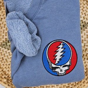 Embroidered Grateful Dead Stealie / Steal Your Face shirt, sweatshirt or hoodie! Read listing description!