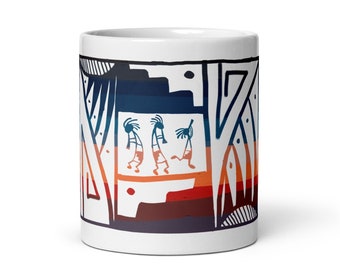 Mug Kokopelli Sunset : design géométrique natif