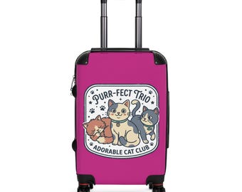 Purr-fect Trio Adorable Cat Club Suitcase | Cute Kittens Travel Luggage