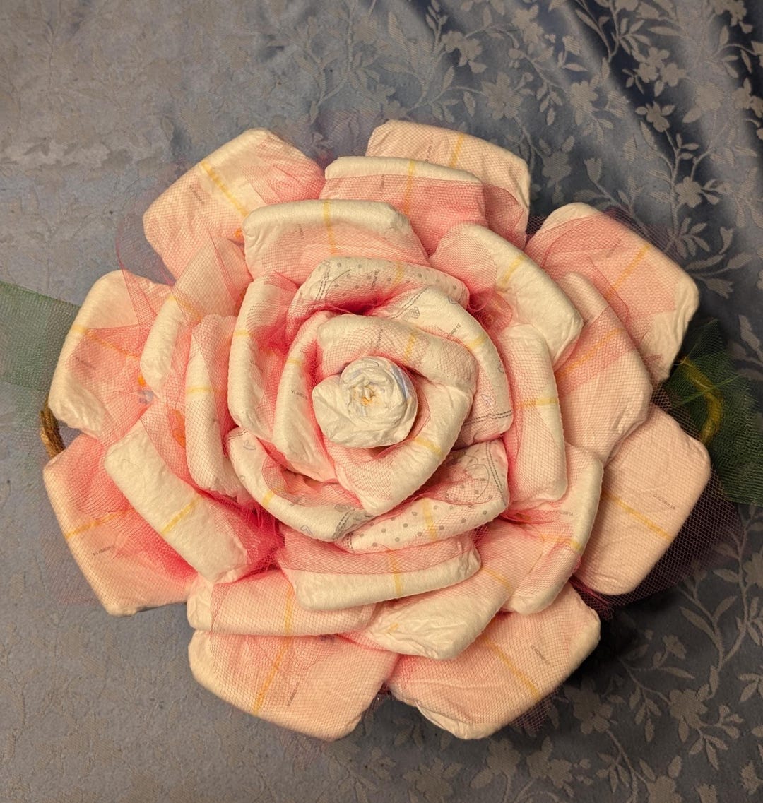 Diaper Cake Rose, Baby Shower Gift or Centerpiece - Etsy