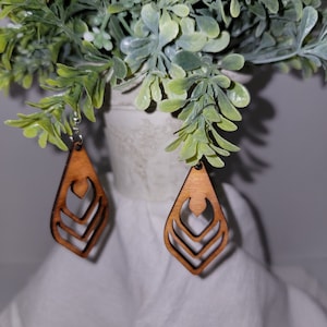 Laser Cut Handgemachte Holz Ohrringe
