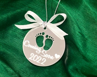 Baby Feet Mirror Acrylic Ornament | Keepsake | Personalized Baby Gifts |