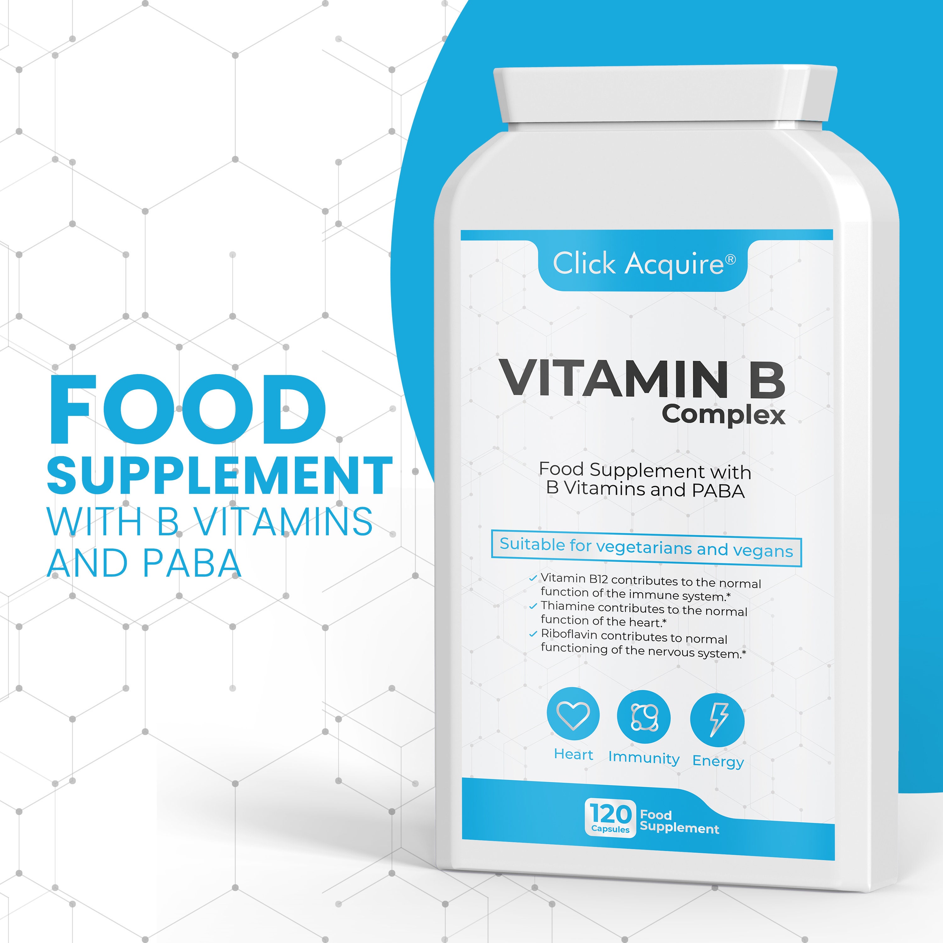 Click Acquire Vitamin B Complex Daily 120 Capsules 8 Etsy