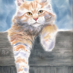 Originale personalizzato, ritratto di gatto ad acquerello, acquerello di gatto, regalo commemorativo del gatto, regalo amante del gatto, arte del gatto, pittura di ritratto di animali domestici