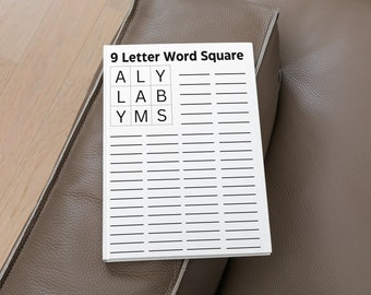 9 Letter Word Puzzle Bundle 8/Target Word/Party Word Game/Instant Download