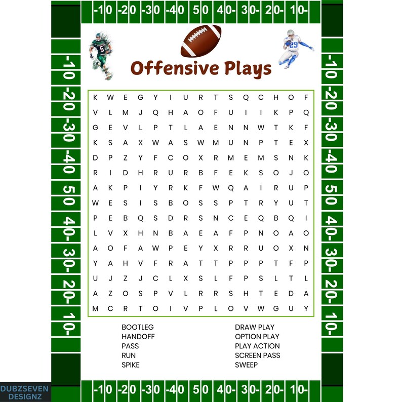 Football Word Search Bundle: 10 Printable Puzzles (PDF) - Etsy