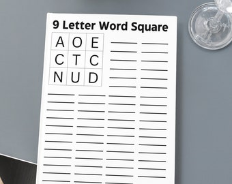 9 Letter Word Puzzle Bulk Bundle 2/130 Puzzles/Target Word/Party Word Game/Word Puzzle/Instant Download