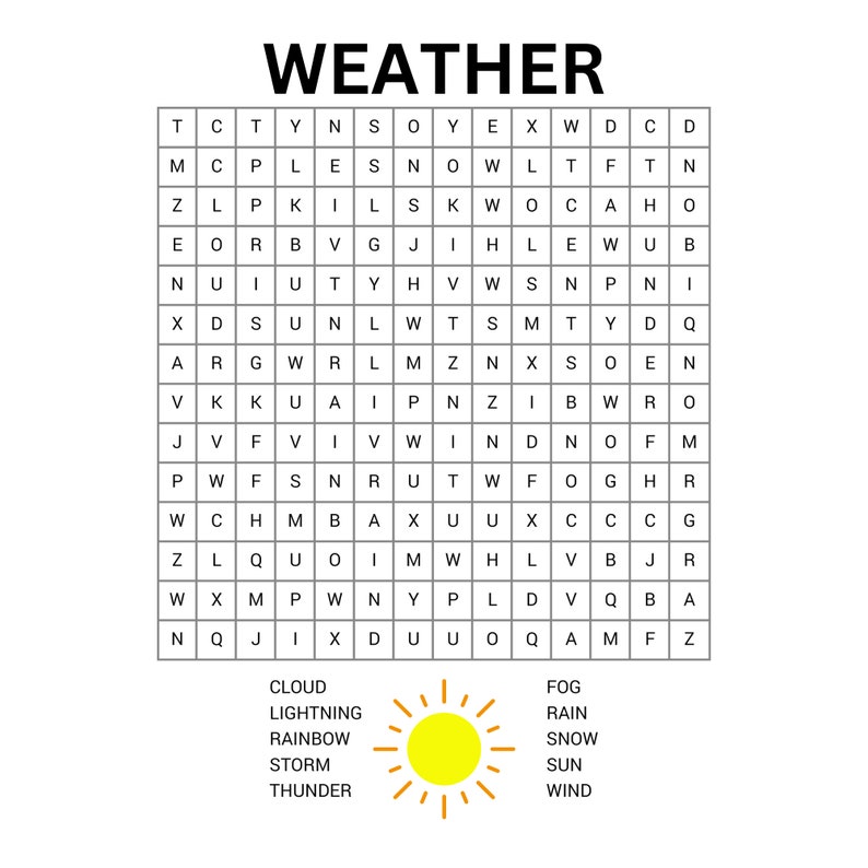 Printable Wordsearch for Kids 20 Printable Puzzle Pages for Kids Digital Download Instant ...