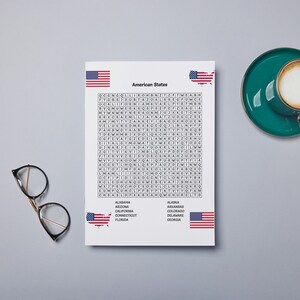 Word Search | United States Word Search Bundle| Printable PDF | Word Search Digital Download| 5 Printable Word Searches|