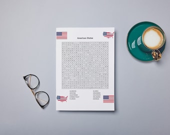 United States Word Search Bundle: 5 Printable Puzzles (Digital Download)