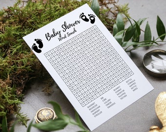 Baby Shower Word Search Puzzle: 2 Printable Games (PDF)