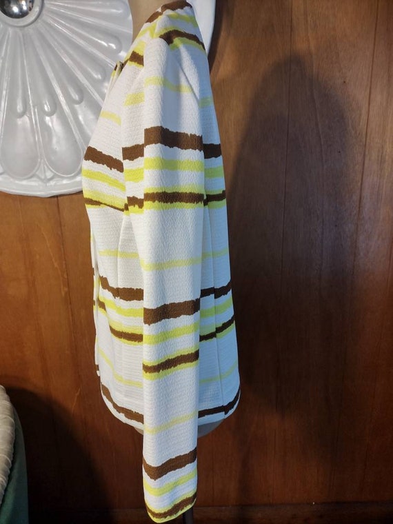 Vintage 1970's Catalina Yellow and Brown Striped … - image 3