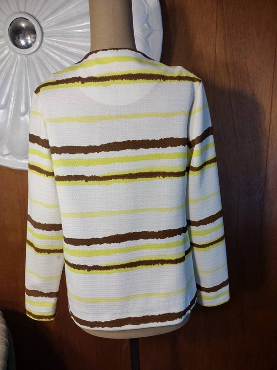 Vintage 1970's Catalina Yellow and Brown Striped … - image 4