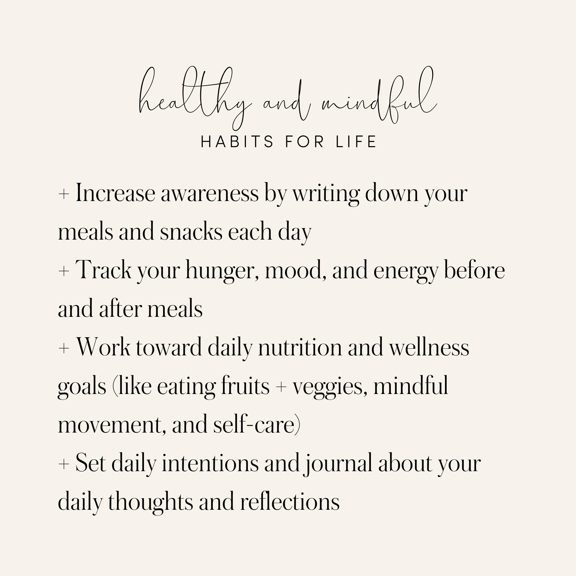 Daily Food Journal | Mindful Eating Diary | Healthy Habit Tracker ...