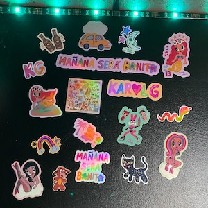 Inspired Karol Holographic 18 stickers bundle. Inspired by manana sera. Sticker bundles. Girl sticker bundles. Holographic stickers.