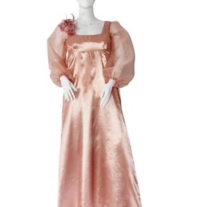 Long Puff Sleeves Regency Dress Bridgerton Inspired Dress/Vintage Dress/Empire waist Dress/Square Neck Regency Dress/Regency Ball Dress