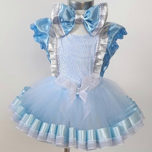 Alice im Wunderland Kostüm/Hellblaues Tütü/Schnee Prinzessin Tütü/Kinder Alice im Wunderland Tütü Set/Kinder Alice im Wunderland Kostüm