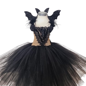 Kids Bat Costume: Halloween Tutu Dress with Headband