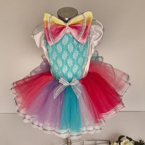 Girl&#39;s Unicorn Tutu And Top With Head Accessory /Rainbow Pastel Colors Tutu/ Double Ribbon Tutu/Birthday Outfit/Ballerina/Kids Tutu