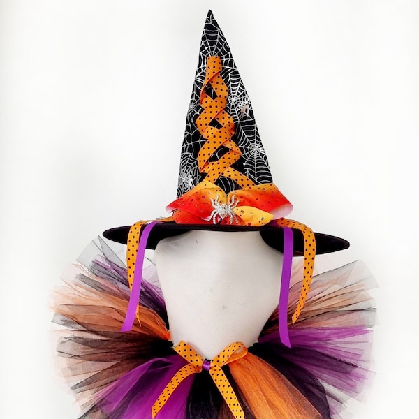 Kids Witches Costume with witches Hat/Halloween Tutu Skirt/ Hocus Pocus Dress/Girls Halloween Costume/Cosplay /Kids Halloween Costume