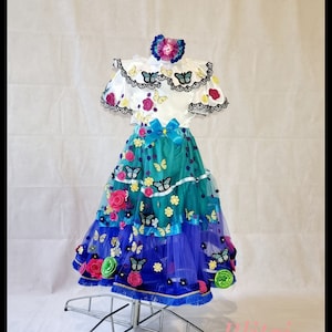 Encanto Mirabel-kostuum met hoofdaccessoire/Encanto-madrigaalkostuumset / op Mirabel geïnspireerd kostuum
