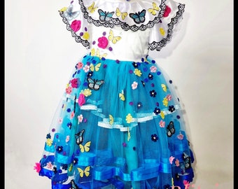 Encanto Inspired Tutu Dress: Handmade Birthday Party Dress with Headband