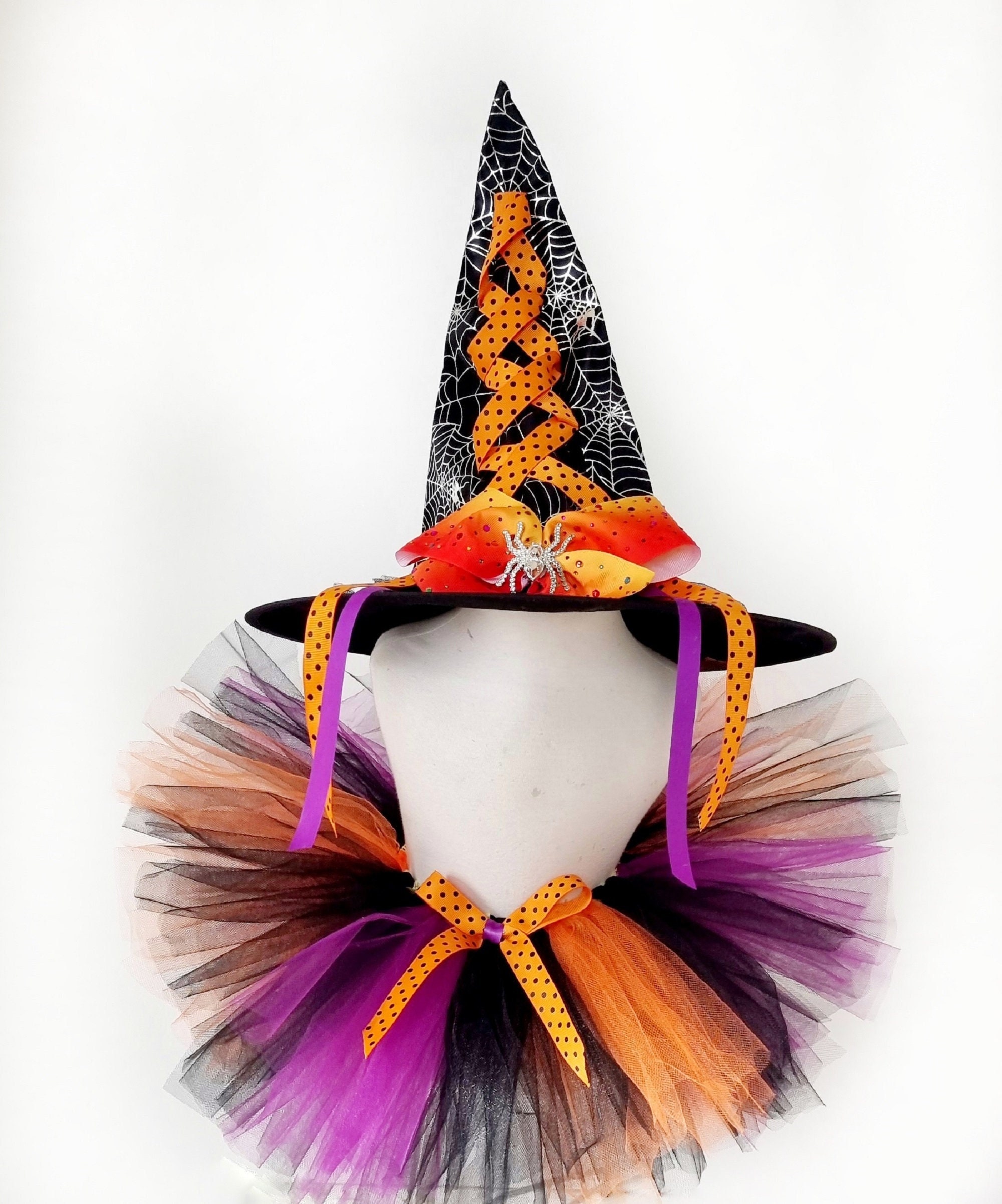 Falda Tutu Para Halloween Niña/Mujer - Pack Con Diadema O Sombrero - Disfraz De Bruja O Catrina