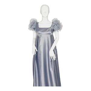 Vintage Style Regency Dress: Silver Color Embroidery Dresses image 4