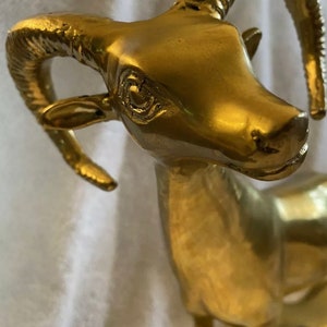 Vintage Brass Ram Sculpture