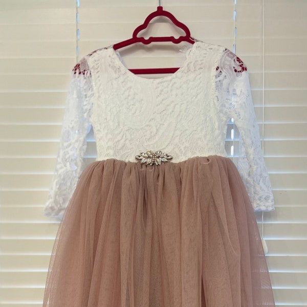 Dusty Pink long Dress for Girls, Girls Summer Wedding dress, bohemian dresses Backless, maxi dress, Flower girl dresses, wedding dresses