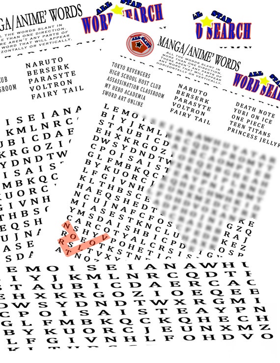 Anime Crossword Puzzle pt. 2 by Freax456 on DeviantArt