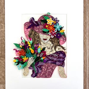 Lady ,quilling paper art,handmade,home decor,gift,nature
