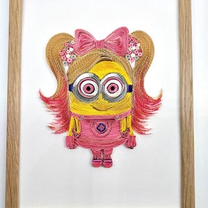 Minion, quilling paper art,handmade,home decor,gift