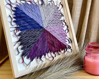 Frame Lavender flower, quill paper art,handmade,home decor,wall hanging,gift ideas