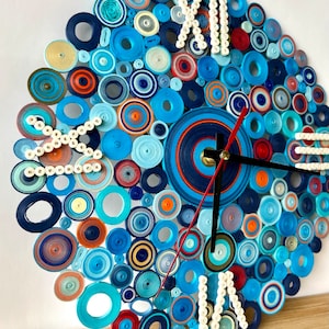 25 cm Wall Clock 07 quilling paper art handmade, homedecor, gift ideas