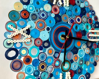 25 cm Wall Clock 07 quilling paper art handmade, homedecor, gift ideas