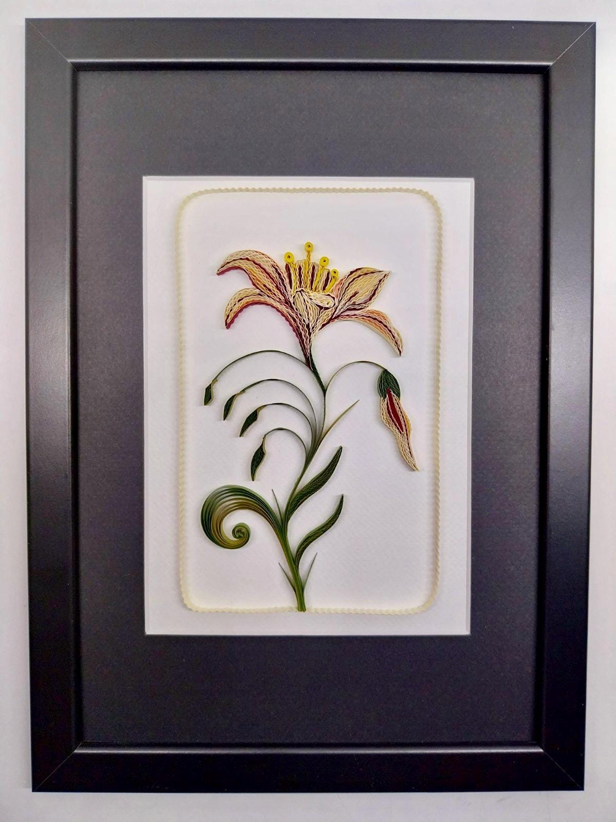 Handmade Quilling Art – Elegant Floral Design – Unique Paper Craft Wall Decor