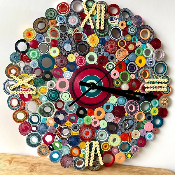 Wall Clock 06 Quilling paper art handmade wall clock gift