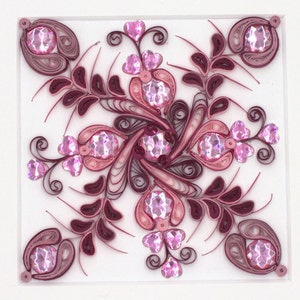 Rhinestone Quilling art fuchsia with Strass