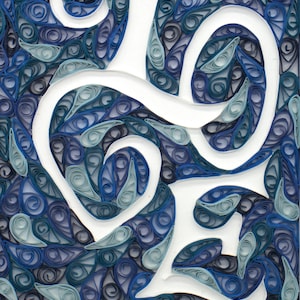 Frame Love in blue,quillingartbygia,handmade,homedecor,gift idea