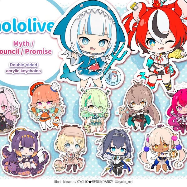 hololive Myth/Council/Promise | acrylic keychains & stickers