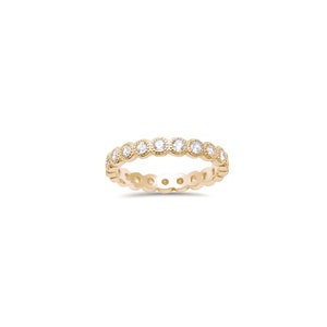 Argento Sterling 925 / Anello a fascia rotonda in argento sterling placcato oro / Anello a fascia eternity rotondo / Regalo per lei