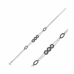 925 Sterling Silver | Sterling Silver Black Cubic Zirconia Bracelet | Black Bracelet | Cz | Cubic Zirconia | Gift for Her