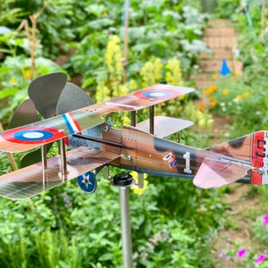 Wind spinner Aircraft model SPAD XIII in stainless steel